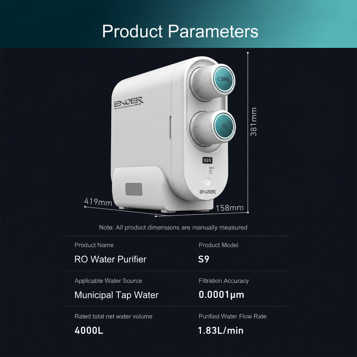 Water Purifier Reverse Osmosis System Under Sink UTR-700