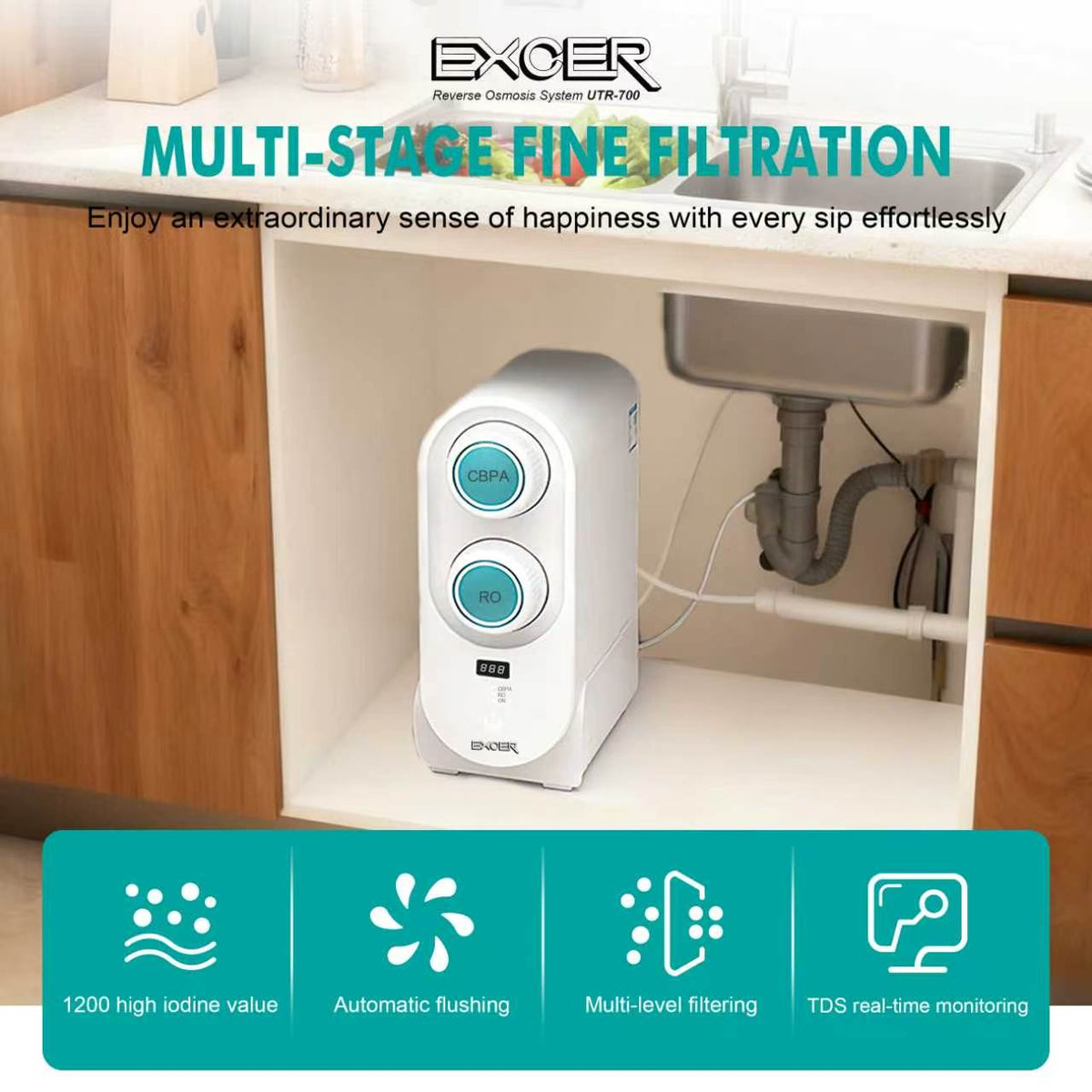Water Purifier Reverse Osmosis System Under Sink UTR-700